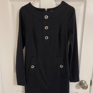 Michael Kors Mod Mini Long Sleeve Black toggle dress size XS